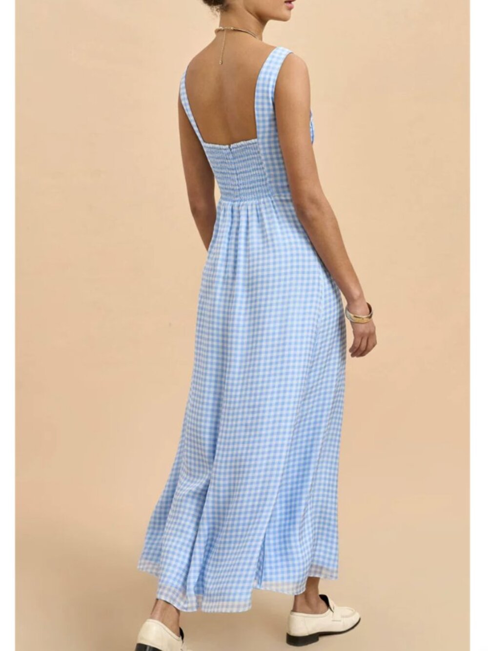 La Ligne NYC Talitha Midi Dress Black White Gingham Silk Cocktail - Picture 3 of 4